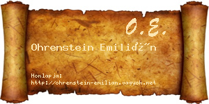 Ohrenstein Emilián névjegykártya